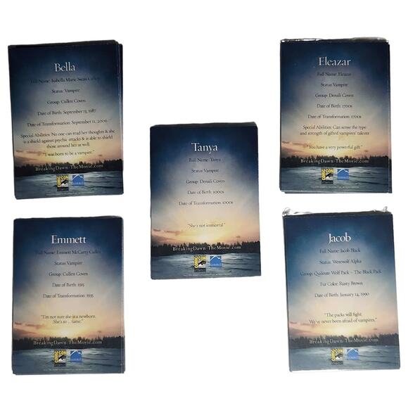 Twilight Breaking Dawn Part 2 Comic Con Excl. Trading Cards(2012) New Sealed - Picture 2 of 3